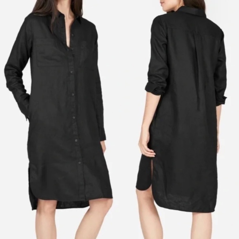 Everlane Black Shirt Dress. 100% linen. Size 0